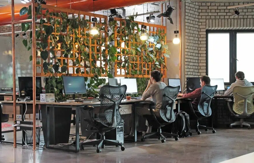 espaço de trabalho com produtos ergonômicos