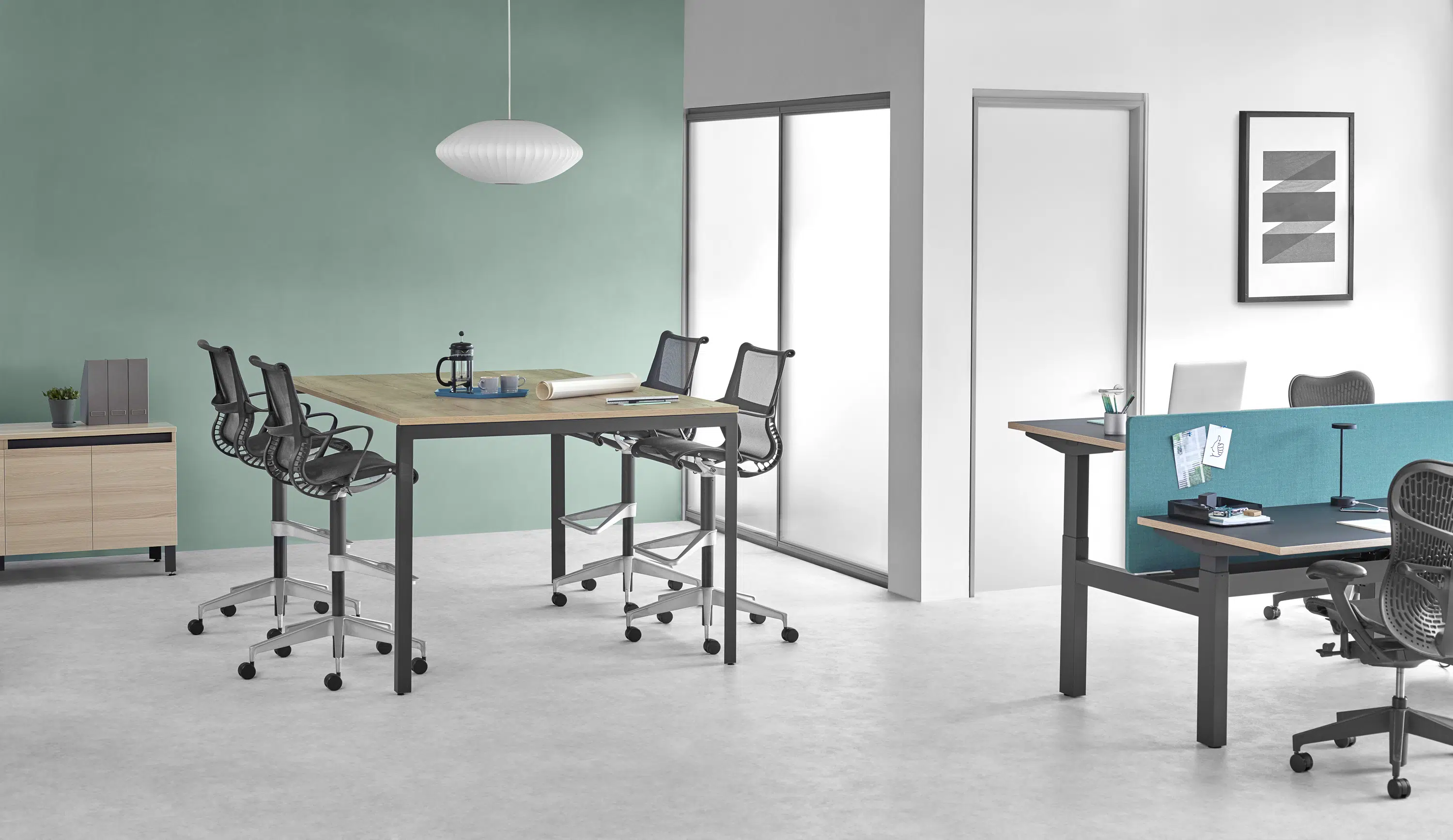 design corporativo - mesa com cadeiras Setu
