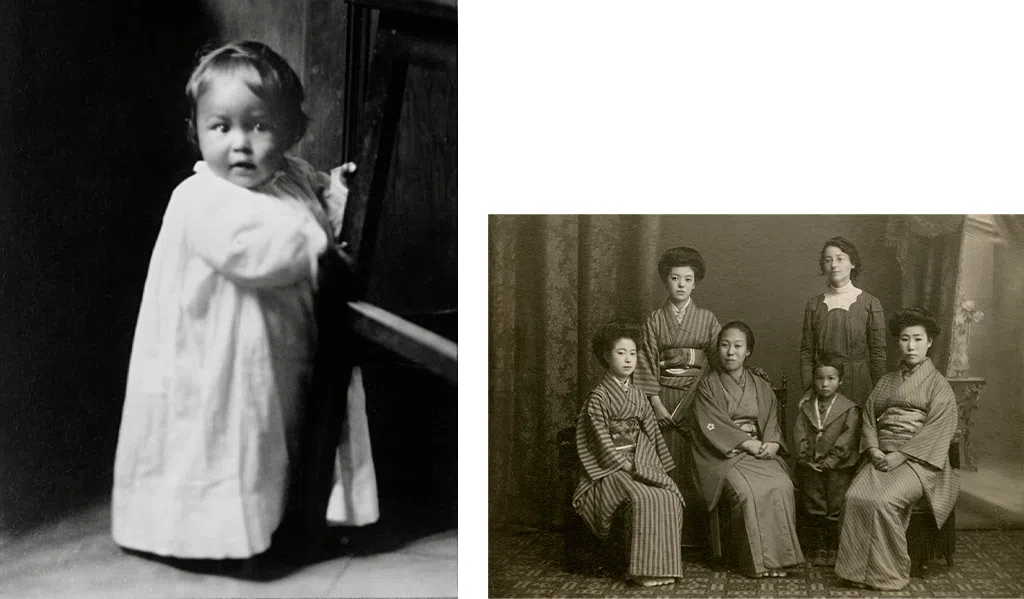 Retratos de Isamu Noguchi na infância, 1905 e 1910.