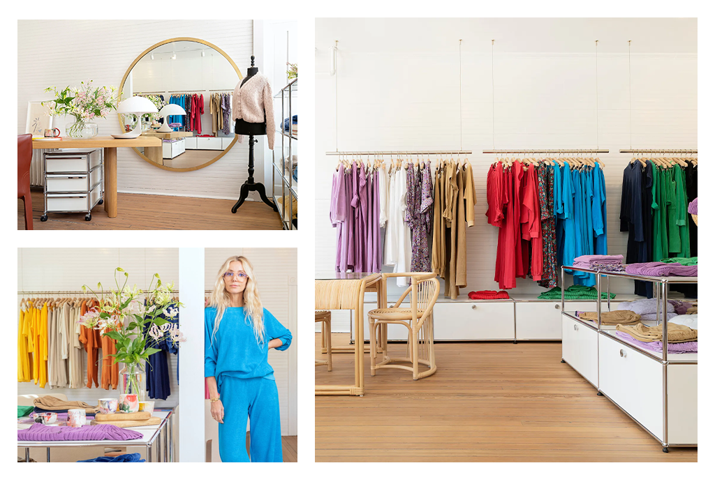 Parceria no universo da moda entre a fashion designer Suzie Kondi e a USM Modular Furniture em sua loja em Nova York.