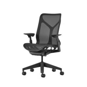 Cadeira Cosm Espaldar Médio Grafite, braços ajustáveis