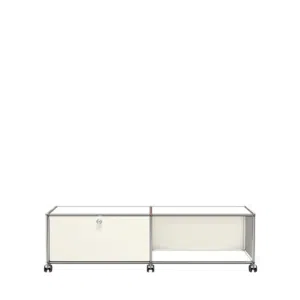 Rack USM Haller com 1 porta basculante e 1 nicho - Branco