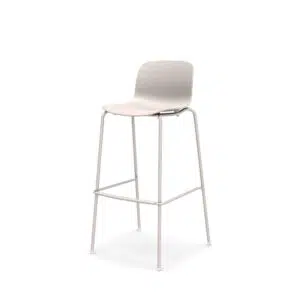 Troy High Bar Stool, White
