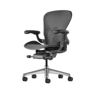 Cadeira Aeron B Grafite Completa - Grafite e Alumínio Polido