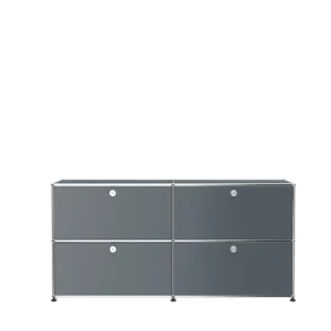 Aparador USM Haller 4 módulos com porta - Mid-Gray